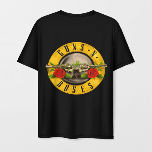 Мужская футболка 3D с принтом Guns n roses + Спина, вид сзади #1
