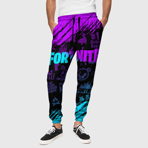 Мужские брюки 3D с принтом FORTNITE | ФОРТНАЙТ, вид сбоку #3