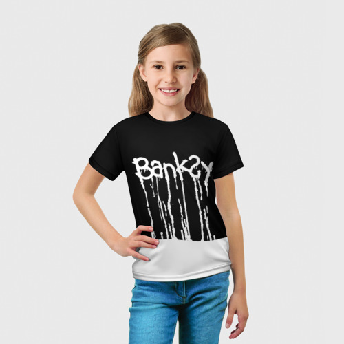 Детская футболка 3D с принтом Banksy, вид сбоку #3