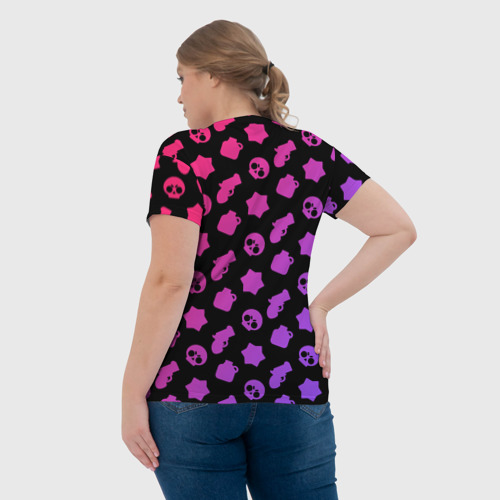 Женская футболка 3D с принтом Brawl Stars - Sandy, вид сзади #2