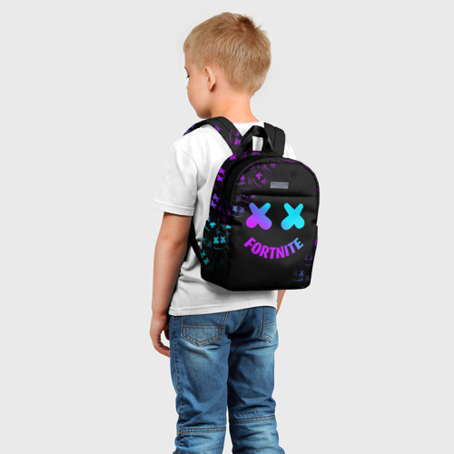 Детский рюкзак 3D с принтом FORTNITE x MARSHMELLO, фото на моделе #1