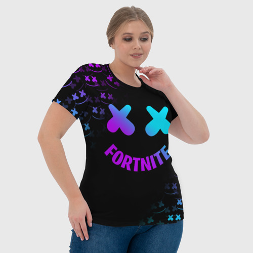 Женская футболка 3D с принтом FORTNITE x MARSHMELLO, фото #4