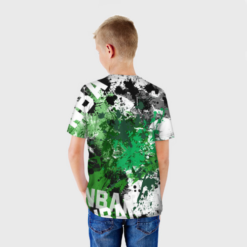 Детская футболка 3D с принтом Бостон Селтикс, вид сзади #2