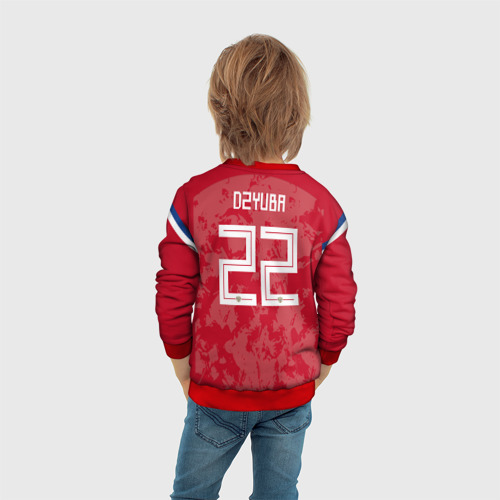 Детский свитшот 3D с принтом Dzyuba home Euro 2020, вид сзади #2