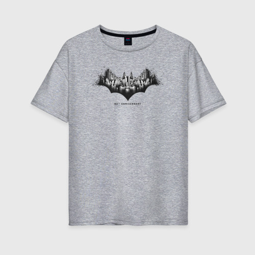 Женская футболка oversize с принтом Batman 80th Anniversary, вид спереди #2