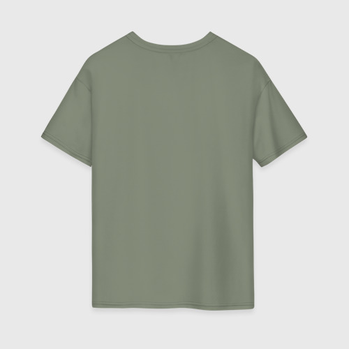 Женская футболка хлопок Oversize с принтом Осенний лисёнок, вид сзади #1