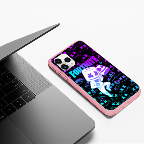 Чехол для iPhone 11 Pro Max матовый с принтом FORTNITE MARSHMELLO NEON | ФОРТНАЙТ, фото #5