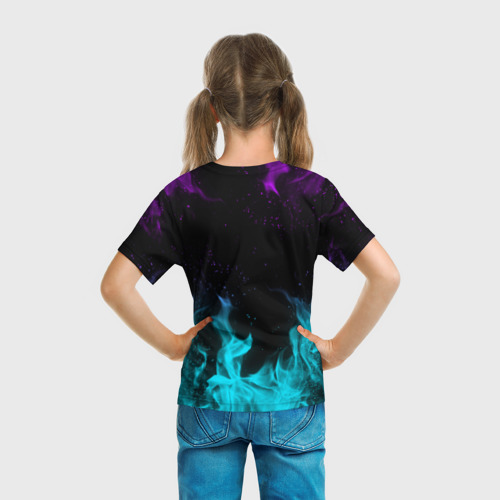 Детская футболка 3D с принтом Brawl Stars Leon Леон, вид сзади #2