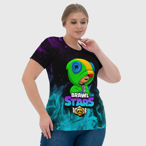 Женская футболка 3D с принтом BRAWL STARS LEON | ЛЕОН, фото #4