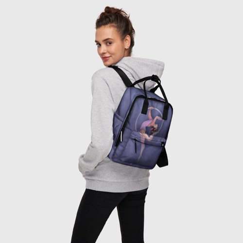 Женский рюкзак 3D с принтом Воздушная гимнастка, вид сбоку #3