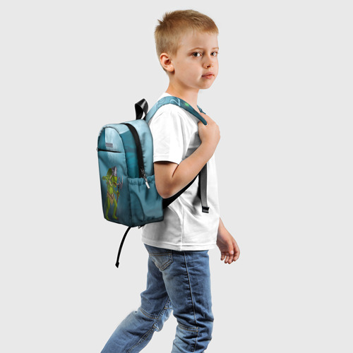 Детский рюкзак 3D с принтом Сэр Троглодит - Варвар, болото, вид сзади #1
