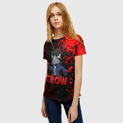 Женская футболка 3D с принтом Brawl Stars CROW, фото на моделе #1