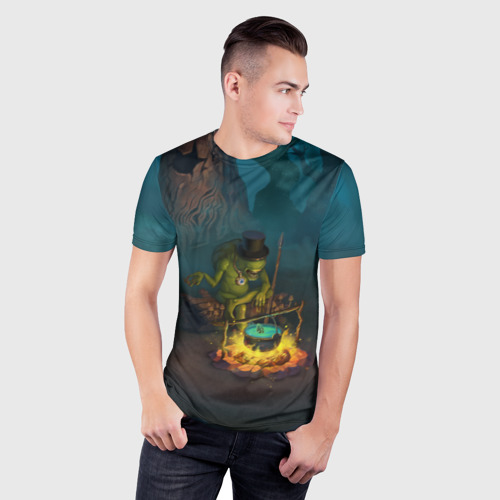 Мужская футболка 3D Slim с принтом Сэр Троглодит - Болото, текст, фото на моделе #1
