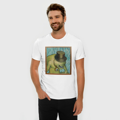 Мужская футболка хлопок Slim с принтом Сэр Троглодит - Импрессионизм, фото на моделе #1