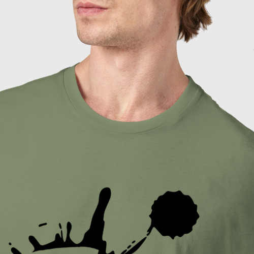 Мужская футболка хлопок с принтом Сэр Троглодит - Минимализм чер, фото #4