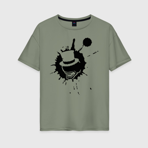 Женская футболка хлопок Oversize с принтом Сэр Троглодит - Минимализм чер, вид спереди #2