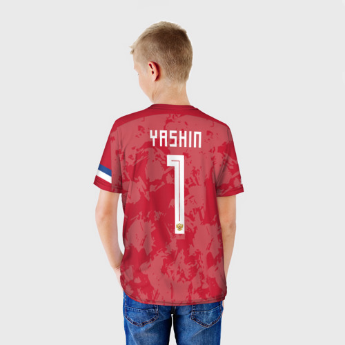 Детская 3D футболка с принтом Лев Яшин, вид сзади #2