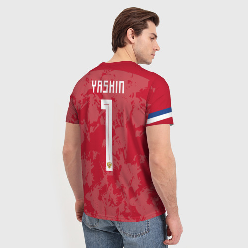 Мужская футболка 3D с принтом Лев Яшин, вид сзади #2