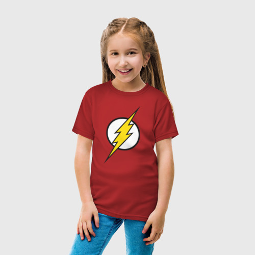 Детская футболка с принтом Flash, вид сбоку #3