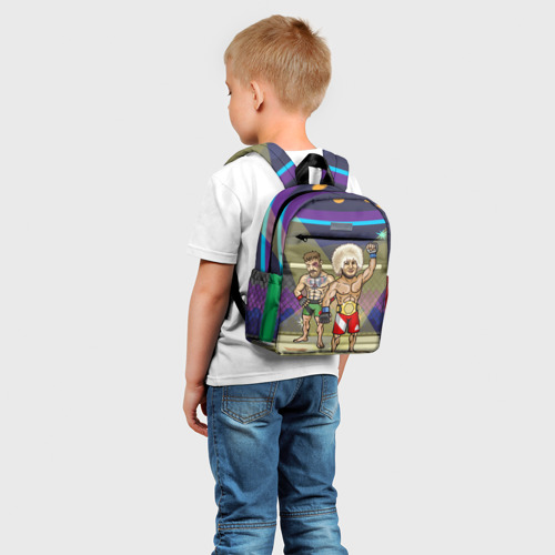 Детский рюкзак 3D с принтом Хабиб Нурмагомедов против Конора, фото на моделе #1