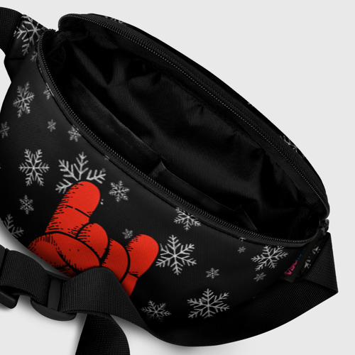 Поясная сумка 3D с принтом Рок Дед Мороз, фото #6