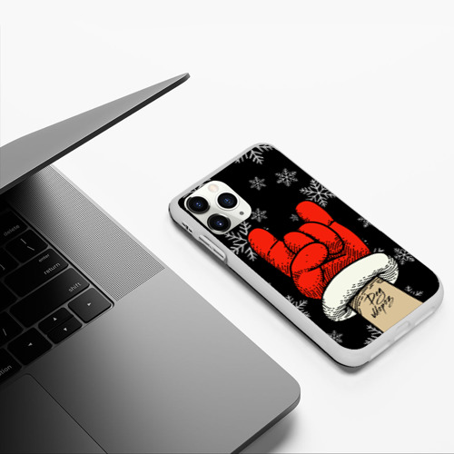 Чехол для iPhone 11 Pro матовый силикон с принтом Рок Дед Мороз, фото #5