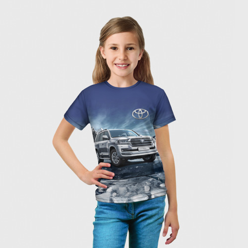 Детская футболка 3D с принтом Land Cruiser 200, вид сбоку #3