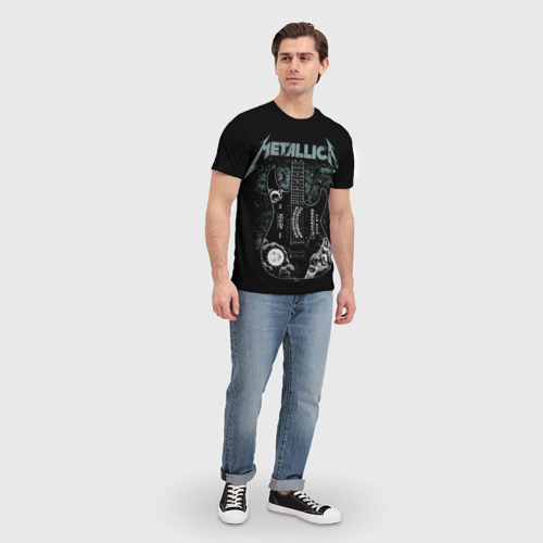 Мужская 3D футболка с принтом Metallica, вид сбоку #3