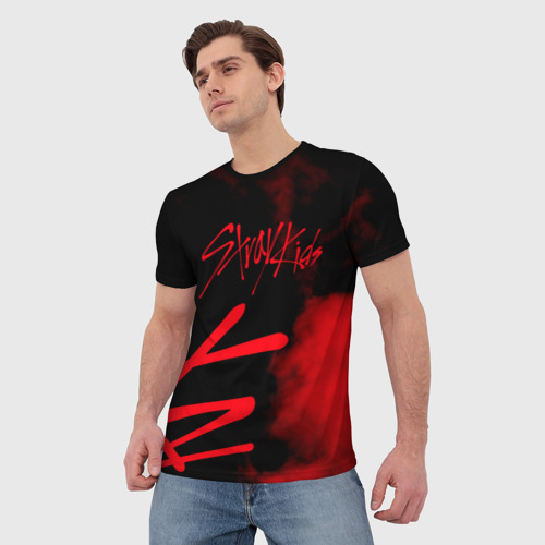 Мужская футболка 3D с принтом Stray Kids, фото на моделе #1