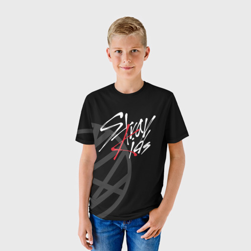 Детская футболка 3D с принтом Stray Kids, фото на моделе #1