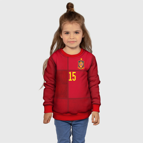 Детский свитшот 3D с принтом Ramos home EURO 2020, фото #4