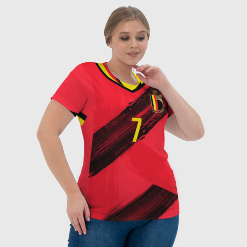 Женская футболка 3D с принтом De Bruyne home EURO 2020, фото #4