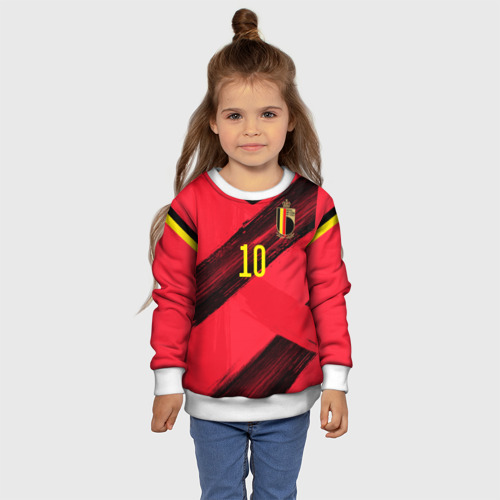 Детский свитшот 3D с принтом Hazard home EURO 2020, фото #4