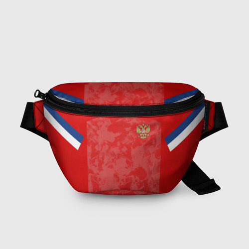 Поясная сумка 3D с принтом Russia home EURO 2020, вид спереди #2