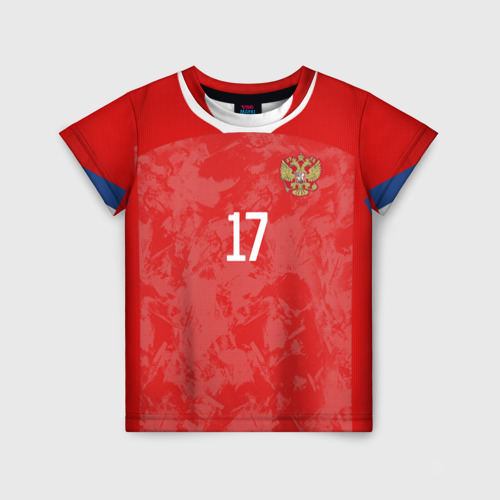 Детская 3D футболка с принтом Golovin home EURO 2020, вид спереди #2