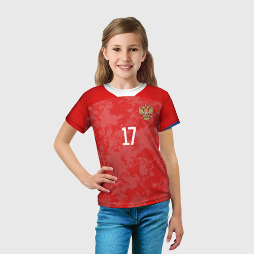 Детская 3D футболка с принтом Golovin home EURO 2020, вид сбоку #3