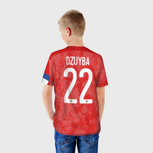 Детская футболка 3D с принтом Dzyuba home EURO 2020, вид сзади #2