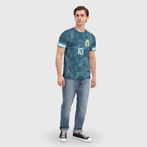 Мужская футболка 3D с принтом Messi away Copa America 2020, вид сбоку #3