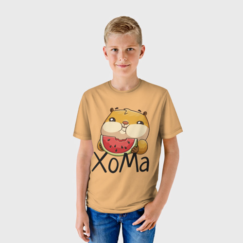 Детская 3D футболка с принтом ХоМа, фото на моделе #1
