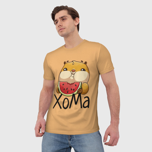 Мужская футболка 3D с принтом ХоМа, фото на моделе #1
