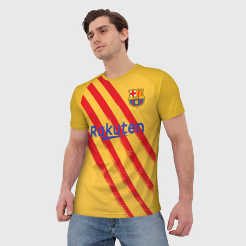 Мужская футболка 3D с принтом Suarez 4-th kit 19-20, фото на моделе #1