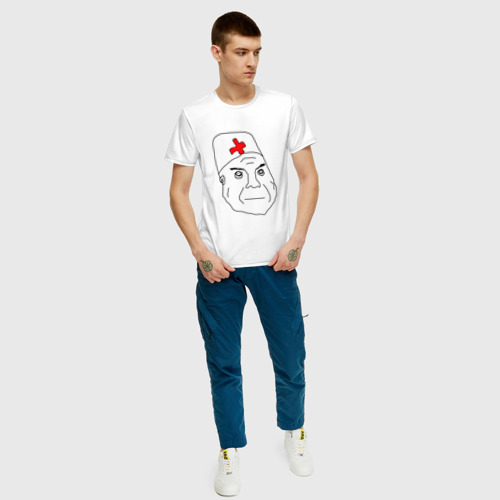 Мужская футболка с принтом Санитар, вид сбоку #3