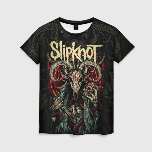 Женская футболка 3D с принтом Маска Slipknot, вид спереди #2