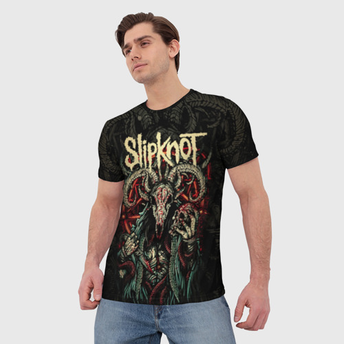Мужская 3D футболка с принтом Маска Slipknot, фото на моделе #1