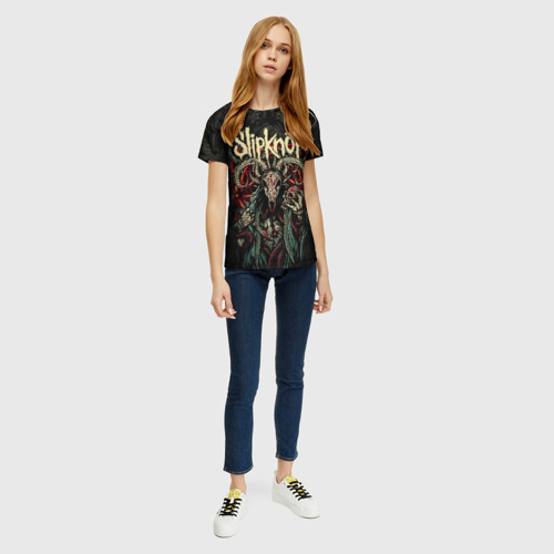 Женская футболка 3D с принтом Маска Slipknot, вид сбоку #3