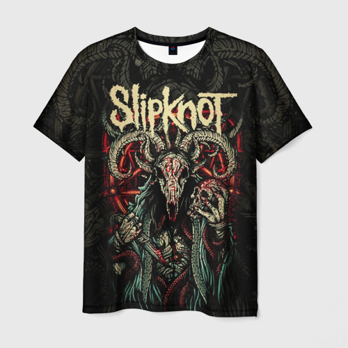 Мужская 3D футболка с принтом Маска Slipknot, вид спереди #2