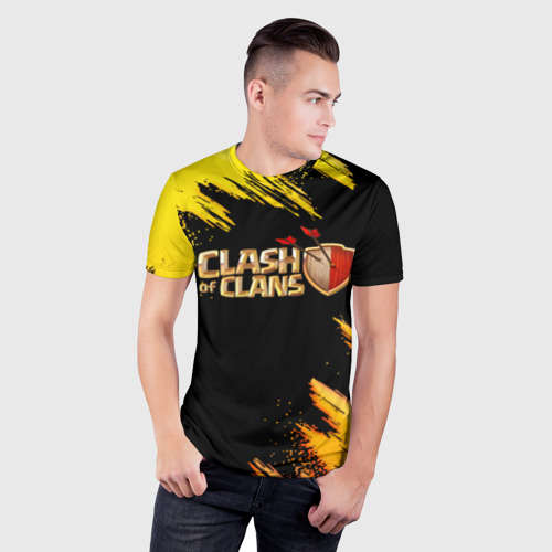 Мужская футболка 3D Slim с принтом Clash of Clans, фото на моделе #1