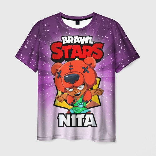 Мужская футболка 3D с принтом BRAWL STARS NITA, вид спереди #2