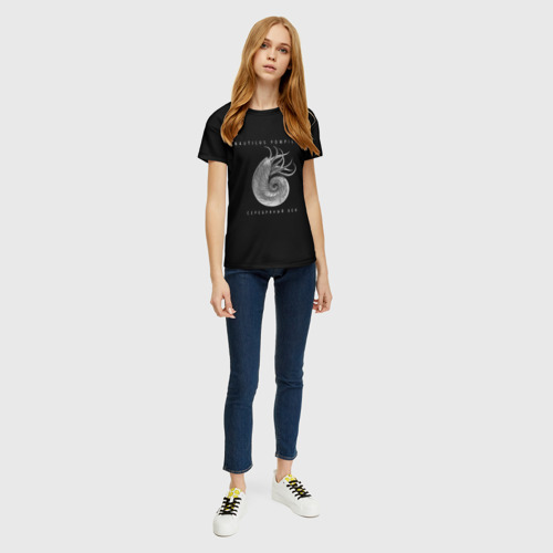 Женская футболка 3D с принтом Nautilus Pompilius, вид сбоку #3