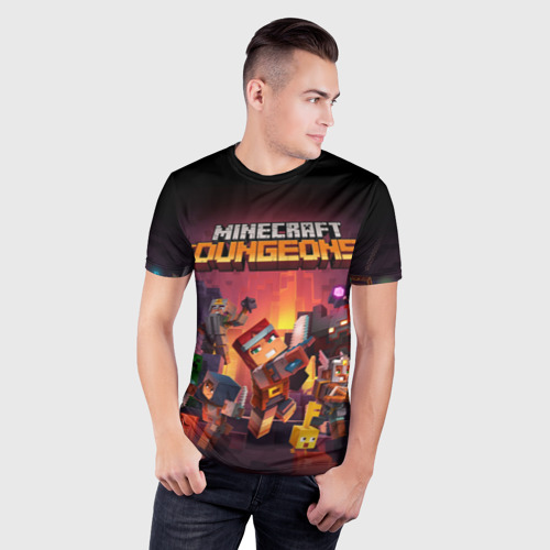 Мужская футболка 3D Slim с принтом Minecraft Dungeons, фото на моделе #1